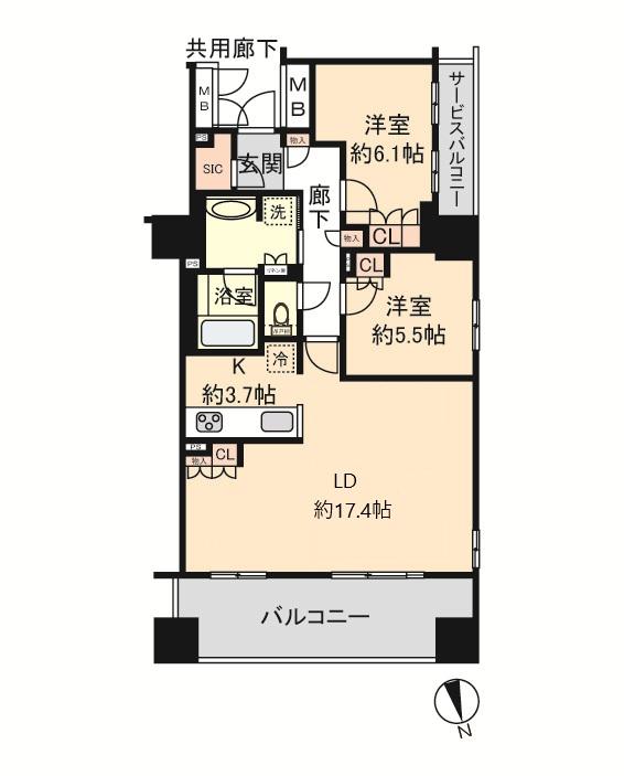 Laurel Tower Shinsaibashi / 2LDK, Osaka photo 17