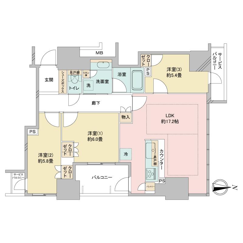 Laurel Tower Midosuji Honmachi / 3LDK, Osaka photo 17